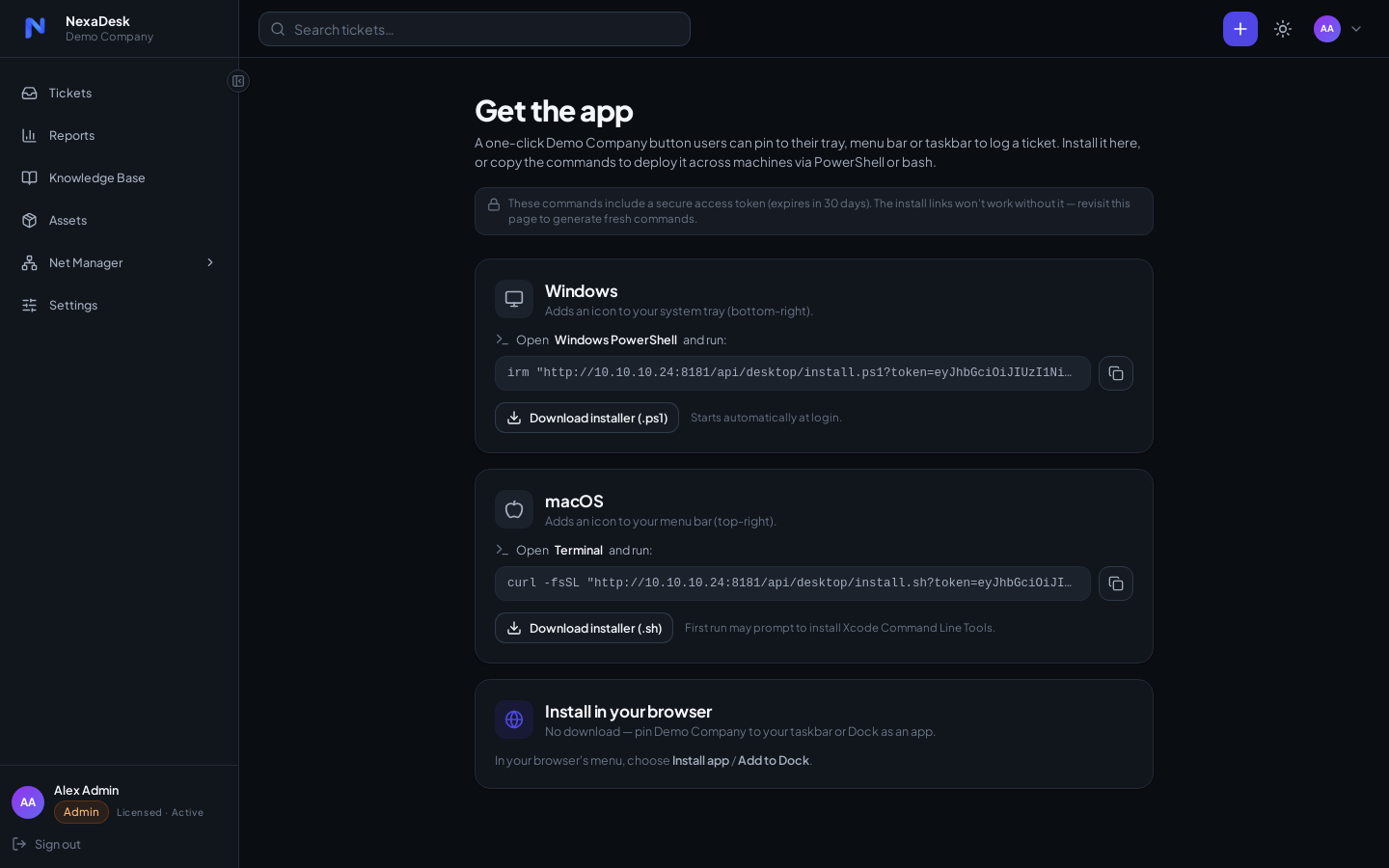 Desktop app